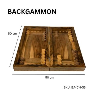 Schondor- Decorative Chess-Backgammon- Luxury Set-model ,BA-CH-S3-size,L50xW50xH5