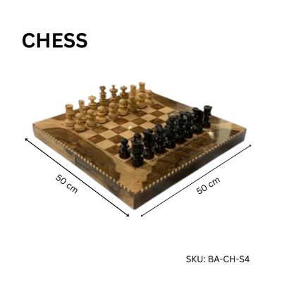 Schondor- Decorative Chess-Backgammon- Luxury Set-model ,BA-CH-S4-size,L50xW50xH5