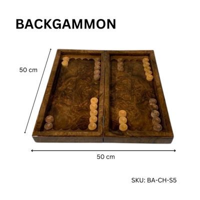 Schondor- Decorative Chess-Backgammon- Luxury Set-model ,BA-CH-S5-size,L50xW50xH5