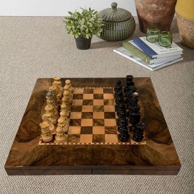 Schondor- Decorative Chess-Backgammon- Luxury Set-model ,BA-CH-S5-size,L50xW50xH5