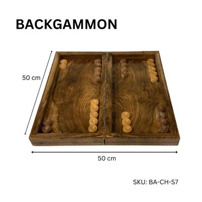 Schondor- Decorative Chess-Backgammon- Luxury Set-model ,BA-CH-S7-size,L50xW50xH5