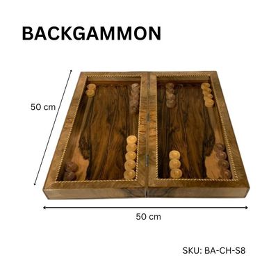 Schondor- Decorative Chess-Backgammon- Luxury Set-model ,BA-CH-S8-size,L50xW50xH5