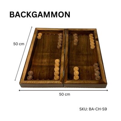 Schondor- Decorative Chess-Backgammon- Luxury Set-model ,BA-CH-S9-size,L50xW50xH5