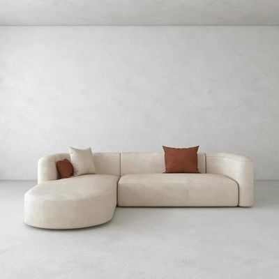 Modern 3-Seater L-Shaped Couch - Living room Sectional Sofa - Off white - 280 - Left Side
