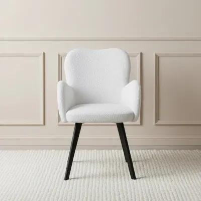 Harper Boucle Dining Chair set of 4 - White
