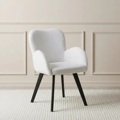 Harper Boucle Dining Chair set of 4 - White
