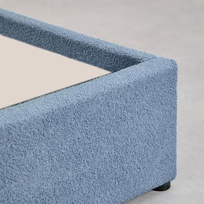 Maple Home Kids Bed Frame Luxury Boucle Lambwool Sturdy Wood Frame for Modern Bedrooms Blue(Big Single 120*200cm) - 6 Months Warranty