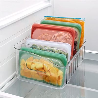 YouCopia FreezeUp Freezer Bin 12", BPA-Free Fridge Organizer with Adjustable Dividers and Handle for Frozen Food and Leftovers