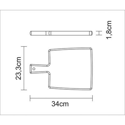 Fsc Kitchen Board With Handle 34X23 Cm