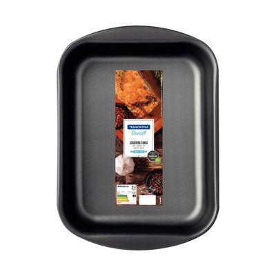 Brasil Aluminum Deep Roasting Pan With Interior And Exterior Starflon Max Nonstick Coating Graphite, 34 Cm, 4,9 L