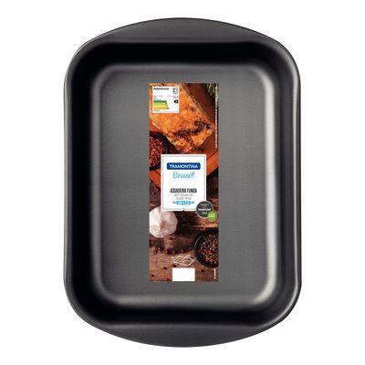 Brasil Aluminum Deep Roasting Pan With Interior And Exterior Starflon Max Nonstick Coating Graphite, 40 Cm, 7,2 L