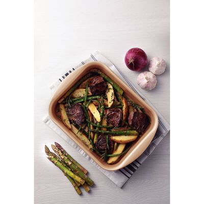 Brasil Aluminum Deep Roasting Pan With Interior And Exterior Starflon Max Nonstick Coating Red, 34 Cm, 4,9 L