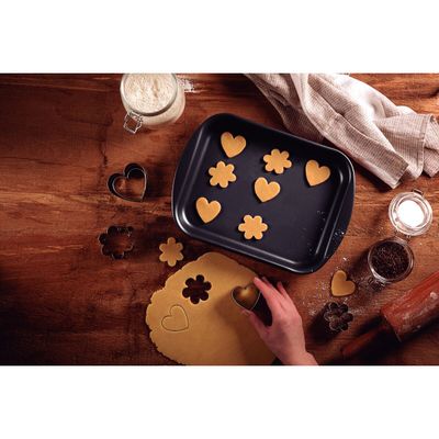 Brasil Aluminum Flat Roasting Pan With Interior And Exterior Starflon Max Nonstick Coating Graphite, 40 Cm, 3,8 L