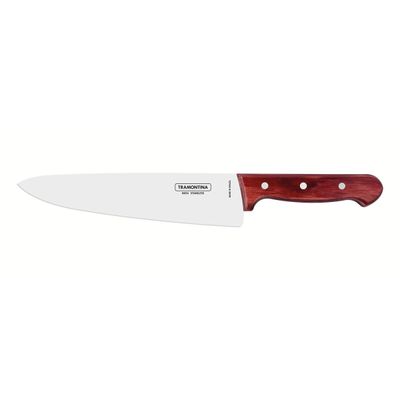 Kitchen Knife With Stainless-Steel Blade And Red Polywood Treated Handle, 12"