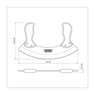 Polywood Mezzaluna With Stainless-Steel Blade And Red Treated Wood Handles