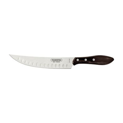 8" Butcher Meat Knife With Stainless Steel Blade And Treated Brown Polywood Handle