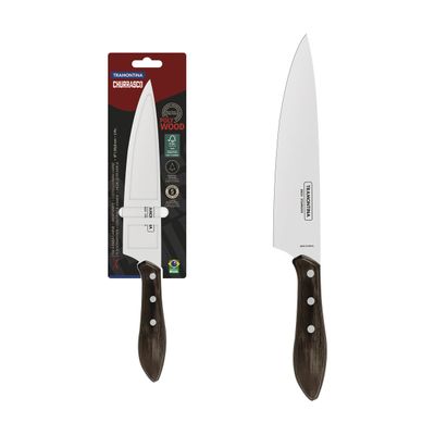 Meat Knife With Stainless-Steel Blade And Treated Brown Polywood Handle 8"