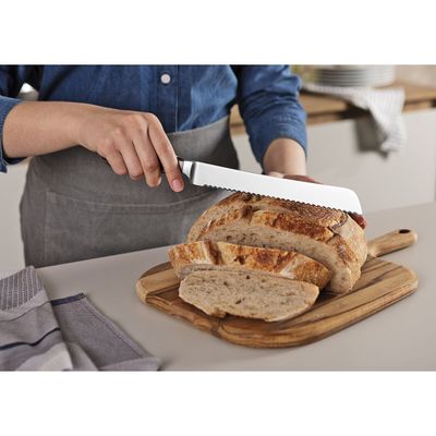 Century Wood Bread Knife With Stainless-Steel Blade And Brown Treated-Wood Handle 8"