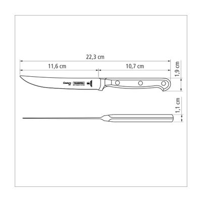 Century 5" Steak Knife With Stainless-Steel Blade And Black Polycarbonate Handle