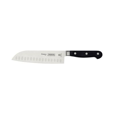 Century 7" Santoku Knife With Stainless-Steel Blade And Black Polycarbonate Handle