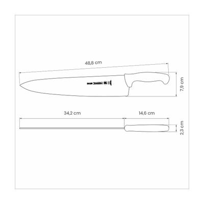 Professional Meat Knife With Stainless-Steel Blade And Black Polypropylene Handle 14"