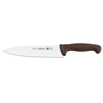 Professional 8" Meat Knife With Stainless Steel Blade And Textured Brown Polypropylene Handle