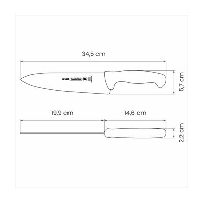 Professional 8" Meat Knife With Stainless Steel Blade And Textured Brown Polypropylene Handle
