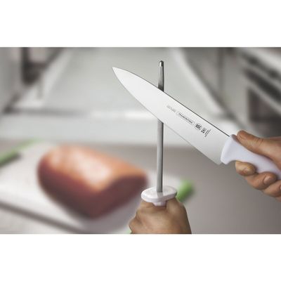 Professional 12" Meat Knife With Stainless-Steel Blade And White Polypropylene Handle