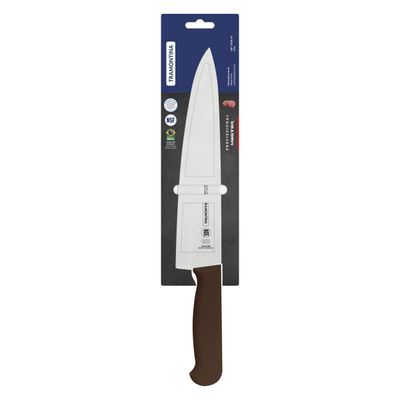 Professional Meat Knife With Stainless-Steel Blade And Brown Polypropylene Handle With Antimicrobial Protection 10"
