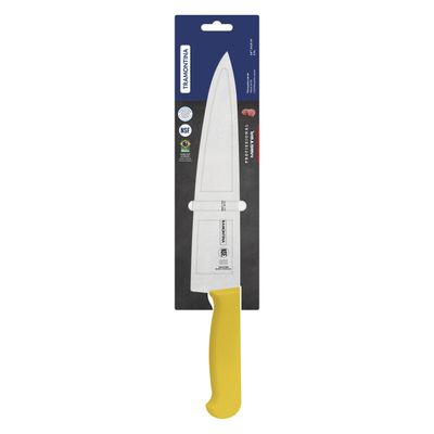 Professional Meat Knife With Stainless-Steel Blade And Yellow Polypropylene Handle With Antimicrobial Protection 10"