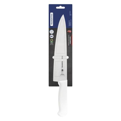 Professional Meat Knife With Stainless-Steel Blade And White Polypropylene Handle With Antimicrobial Protection 10"