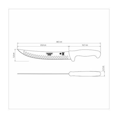 Butcher Meat Knife With Stainless-Steel Blade And Blue Polypropylene Handle 10"