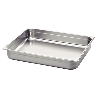 Gn 2/1 Stainless Steel Food Pan Without Handles, 100 Mm Deep - Steel 304