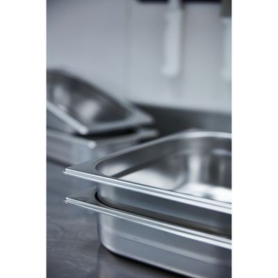 Gn 1/1 Stainless Steel Food Pan Without Handles, 100 Mm Deep - Steel 304