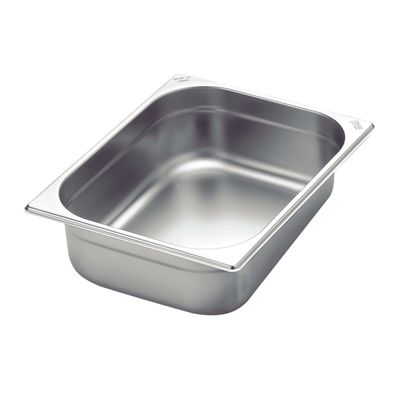 Gn 1/2 Stainless Steel Food Pan Without Handles, 100 Mm Deep - Steel 304