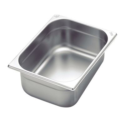 Gn 1/2 Stainless Steel Food Pan Without Handles, 180 Mm Deep - Steel 304