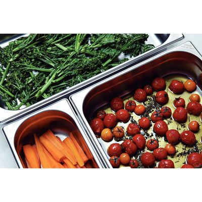 Gn 2/4 Stainless Steel Food Pan Without Handles, 65 Mm Deep - Steel 430