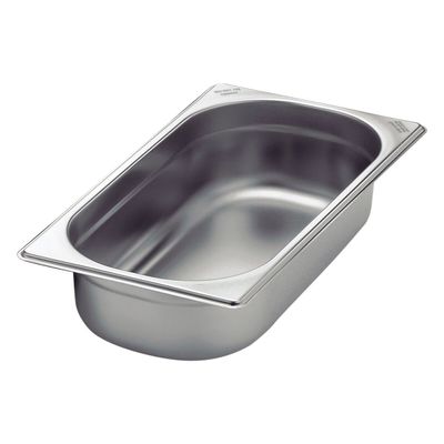 Gn 1/3 Stainless Steel Food Pan Without Handles, 40 Mm Deep - Steel 304