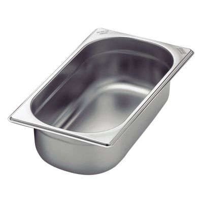 Gn 1/3 Stainless Steel Food Pan Without Handles, 65 Mm Deep - Steel 304