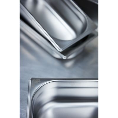 Gn 1/4 Stainless Steel Food Pan Without Handles, 65 Mm Deep - Steel 304