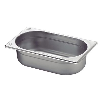 Gn 1/4 Stainless Steel Food Pan Without Handles, 100 Mm Deep - Steel 304