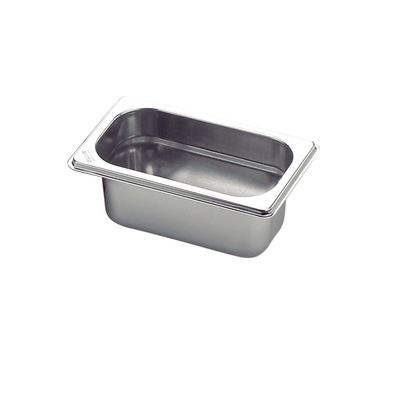 Gn 1/9 Stainless Steel Food Pan Without Handles, 65 Mm Deep - Steel 304
