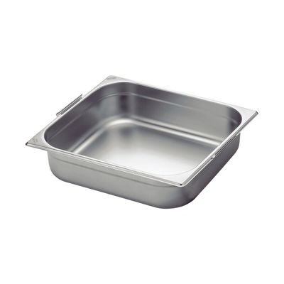 Gn 2/3 Stainless Steel Food Pan With Retractable Handles, 65 Mm Deep - Steel 304