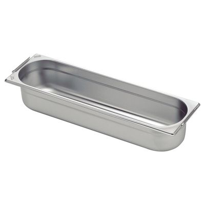 Gn 2/4 Stainless Steel Food Pan With Retractable Handles, 100 Mm Deep - Steel 304