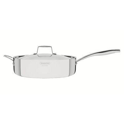 Grano 30 Cm 5.6 L Stainless Steel Frying Pan With Tri-Ply Body, Lid And Long Handle