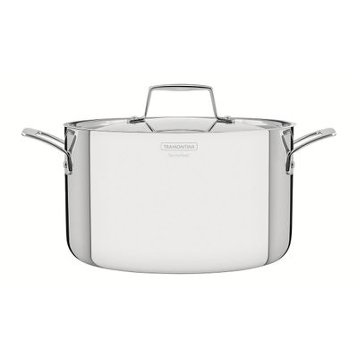 Grano 24 Cm 5,8 L Stainless Steel Deep Casserole Dish With Tri-Ply Body, Lid And Handles