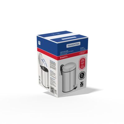 Stainless Steel Brazil 3 L Pedal Bin With Polished Finish And Internal Bucket