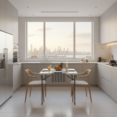 86CM Square Center Folding Table (White) – 86×86×74 cm