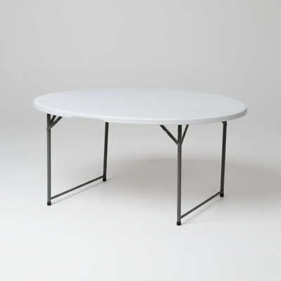 5FT Round Center Folding Table (White) – Ø150×74 cm