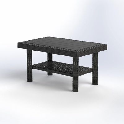 Doublex Rectangular Rattan Table (Dark Brown) – 85×55×45 cm